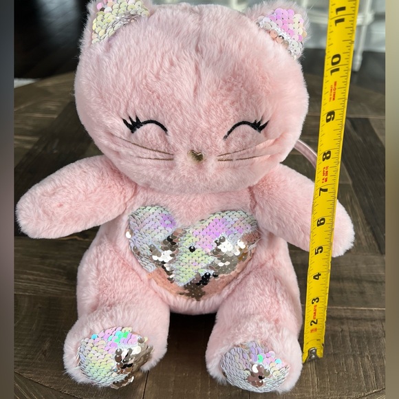 NWOT The Children's Place Powder Pink Plush Cat Backpack Purse Bag NEW - Picture 16 of 17